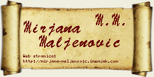 Mirjana Maljenović vizit kartica